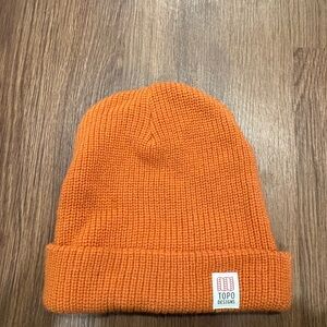 Topo Designs Orange Cuffed Knit Beanie